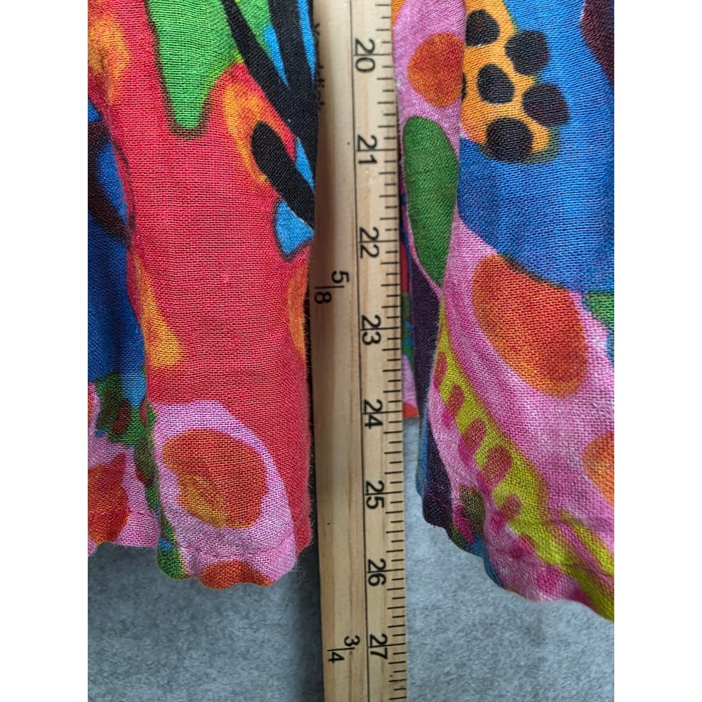 Antica Sartoria Girls Dress M Pink Red Multicolor Beaded Boho Pom Pom Italian - Picture 8 of 8